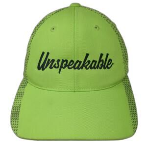 Sport-Tek Baseball Cap Hat Green Black OS Strapback Unspeakable Honeycomb Mesh